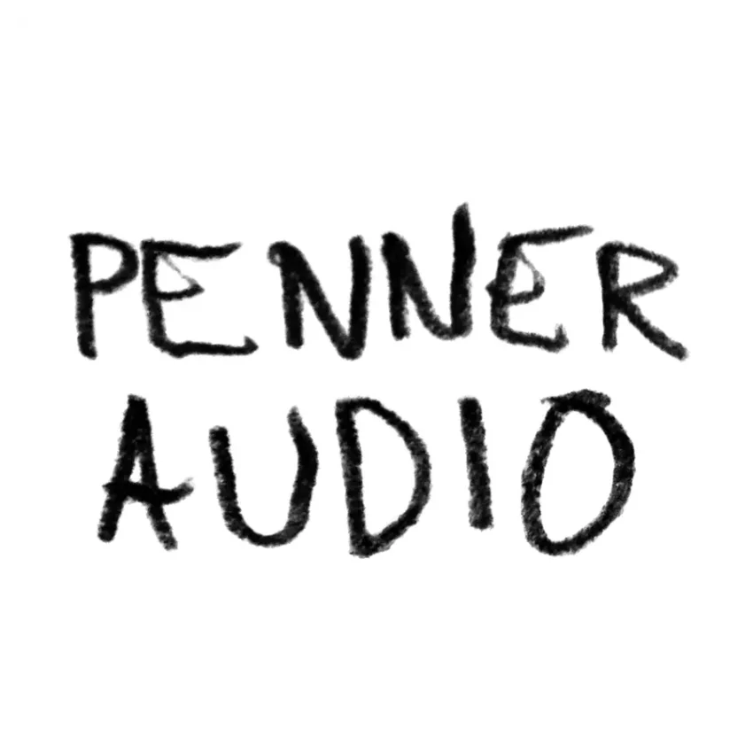 'Penner Audio’ handwritten in black on a white background.
